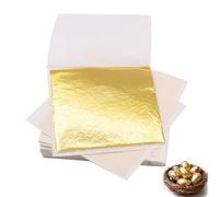 YIPFEN 100 Hojas de Pan de Oro Imitación, Láminas de Oro Metálico para Manualidades, Proyectos DIY y Pintura Acrílica (8 x 8 cm) (Oro)