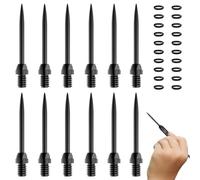 YIPFEN 12 puntas acero 2BA + 20 anillos de goma, metal para dardos, herramienta convertidora, steeldart spitzen con universelle Passform y robusta construcción, ideal como compacto set