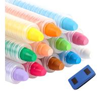 YIPFEN 12 Tizas de Colores para Pizarra, Sin Polvo, No Tóxicas, Lavables, Borrables, Tizas para Niños, Herramienta de Arte para Dibujar y Escribir en Pizarras