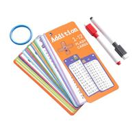 YIPFEN 13 Tarjetas de Aprendizaje de Suma con Tabla de Adición, Ayuda para Cálculo, Reutilizables y Fácilmente Borrables sin Manchas ni Residuos de Color