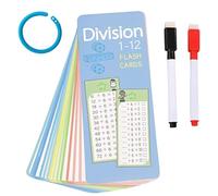 YIPFEN 13 Tarjetas de División con Tabla de Divisiones y Marcadores Borrables Sin Manchas ni Residuos de Color