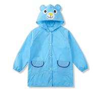 YIPFEN 1Pcs Chubasquero Niño Chubasquero Niña Impermeable con Capucha Wasserdicht para Niños con Diseño de Oso 3D Botón de Presión (3-8 Años)