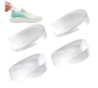 YIPFEN 2 Pares de Taloneras de Silicona Transparentes, Plantillas de Gel Invisibles de 1cm y 2cm para Aumentar la Estatura, Almohadillas Antideslizantes para Hombres y Mujeres