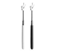 YIPFEN 2 PCS Puntero Extensible de Acero Inoxidable, Puntero Telescópico para Profesores, Varilla Retráctil con Diseño de Dedo para Interacción en el Aula (Negro y Blanco)