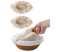 YIPFEN 2 piezas de tela de lino ovalada con banda elástica para banetones, ideal para hornear pan