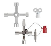 YIPFEN 2 piezas llave multifuncional 4 vías para radiadores, llave universal cuadradillo y triangular & 1x llave para purgar radiadores - ideal para agua, gas, contadores de luz y armarios eléctricos