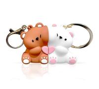 YIPFEN 2 piezas Llavero Pareja de Osos Lindos, Lindo Llavero, Llavero con Forma Oso de Dibujos Animados el Día San Valentín Ideal para Parejas