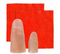 YIPFEN 2 Puntas de Pulgar Mágicas, 2 Pañuelos Rojos para Práctica, Adecuado para Todos, Ideal para Trucos de Magia en Fiestas (1 Grande, 1 Pequeño) (Rojo)