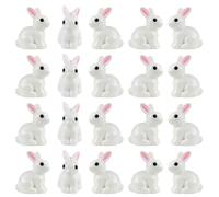 YIPFEN 20 piezas Mini Conejito, Escultura Conejos de Pascua, Figura Resina Miniatura, Mini Figuras y Adornos de Paisaje en Miniatura para Decoración de Pascua, Micro Paisaje, Niños Cumpleaños Regalo