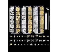 YIPFEN 3 Cajas Accesorios para Uñas, 12 Casillas, Pinzas de Precisión, Kit de Decoración con Organizador Antipérdida para Gel y Acrílicas