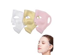 YIPFEN 3 piezas Cubierta de la máscara de silicona reutilizable, máscara de belleza facial humectante de la cara impermeable del vapor, película protectora de belleza