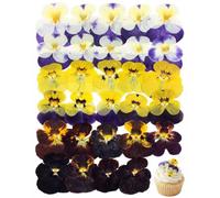 YIPFEN 30 piezas 6 tipos de flores naturales secas y prensadas, comestibles - Mezcla de Viola tricolor para decoración de pasteles, cócteles y manualidades DIY (Tricolor)