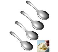 YIPFEN 4 Mini Cucharas de Acero Inoxidable Plata, Mango Corto. Dosificadoras para Café, Azúcar, Sal, Especias. Ideales en Recipientes, Precisión Higiénica.