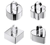 YIPFEN 4 PCS Anillos de Postre y Anillos de Servir, Acero Inoxidable Redondo para Mousse, Ideal para Postres, Pasteles, DIY (Ø 8 cm)