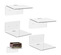 YIPFEN 4 piezas Etagere Murale, Transparent Petite Etagere, Repisas de Pared, Tablette Étagère Flottantes en Acrylique, Estanteria Pared, Étagères pour Salle de Bain Chambre à Couche Cuisine