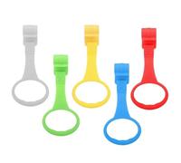YIPFEN 5 piezas anillas para bebé, agarraderas con clip de seguridad, coloridas anillas para practicar levantarse, compatibles con parque infantil, cuna y parque cuna