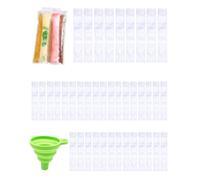 YIPFEN 50 Pcs Bolsas Desechables para Paletas de Hielo Autosellado, con Embudo Telescópico Verde, para Helados Caseros, Yogur, Jugo y Snacks Saludables Sin Derrames