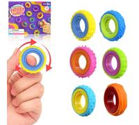 YIPFEN 6 Pack Anillos para aliviar el estrés Multicolores Sensoriales Juguete relajante para Niños y Adultos TDAH Autismo Concentración