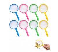 YIPFEN 8 Piezas Mini Lupas Juguete Set de Detectives para Niños, Lupa de Mano de Plástico, Regalos para Cumpleaños Infantiles, Escuela, Casa y Actividades al Aire Libre