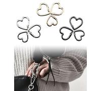YIPFEN 9 Mosquetones Corazón Pequeños de Aluminio - Oro, Plata, Negro. Para Llaveros, Bolsos, Manualidades DIY (22, 26, 30mm)