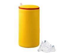 YIPFEN Bolsa para Lavar Zapatillas Lavadora - Microfibra Chenilla, Cremallera Oculta Seguridad - Limpieza 360°, Protege Zapatos y Tambor, Reutilizable (Amarillo)