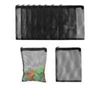 YIPFEN Bolsas de Malla Filtrante Nylon 10 unidades 15x20cm Negra, malla gruesa con cremallera para acuario y estanque - asegura medios filtrantes y óptima calidad de agua.