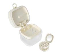 YIPFEN Caja para Prótesis Dentales con Filtro, Estuche para Ortodoncia, Caja Portátil para Dentadura, Contenedor de Prótesis y Férula Dental, Caja de Limpieza (Blanco)