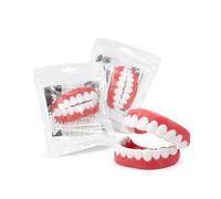 YIPFEN Carillas Dentales Temporales 2 Pares, Dientes Falsos Removibles con Adhesivo para Sonrisa Radiante. Cubre Espacios e Imperfecciones. Prótesis Superior e Inferior de Emergencia.