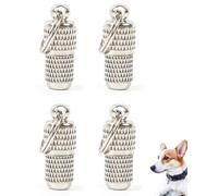 YIPFEN Chapas de Identificación Personalizables para Perros y Gatos - Pack de 4 Tubos Discretos Porta-Dirección - Seguridad y Retorno Rápido.