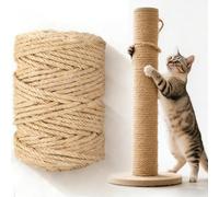YIPFEN Cuerda para Rascador de Gatos 50M 6MM de Sisal Natural para Reparación, DIY y Decoración de Jardín