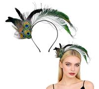YIPFEN Diadema ligera con plumas, 1 unidad, tocado de plumas pavo real y accesorios para mujer, pasadores de pelo estilo años veinte, accesorio para el cabello elegante para mujeres.