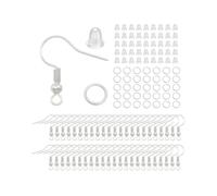 YIPFEN Enganches para Pendientes, Pack de 300 Ganchos Chapados en Plata Hipoalergénicos - Hallazgos Ideales para Crear Aretes Personalizados y Reutilizar Diseños Existentes