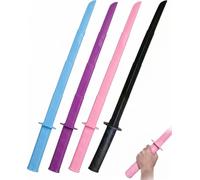 YIPFEN Espada Katana Retráctil 3D Impresa - Set de 4 Props de Plástico (Negro, Azul, Morado, Rosa) para Cosplay, Fans y Alivio del Estrés