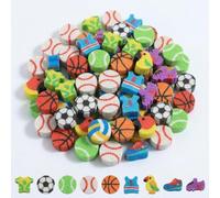 YIPFEN Gomas de borrar fútbol Pack 30, Diseño Deportivo Duradero, Borrado Limpio sin Raspado ni Residuos Grises, Ideales para Motivación Escolar, Premios de Aula y Regalos Divertidos.
