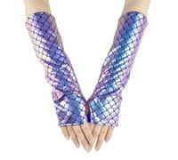 YIPFEN Guantes de Sirena para Adultos, Accesorios para Fiestas Temáticas y Carnaval, Diseño de Escamas, Mundo Submarino (Talla Única)