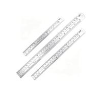 YIPFEN Juego de 3 Reglas de Acero Inoxidable 15+20+30 cm | Escala Métrica e Imperial | Base Gruesa Anticorrosión para Mediciones Estables en Proyectos Escolares y Manuales
