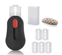 YIPFEN Juego de 6 Cuchillos para Pan con Hoja, Cuchillo para Masa, Cuchillo de Pan, Mecanismo magnético Extensible, Acero Inoxidable, Herramienta para marcar Masa Madre, Accesorios de repostería