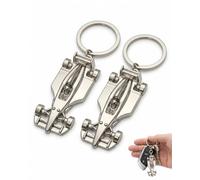 YIPFEN Llaveros Tema Fórmula 1 2 Unidades, Rueda Parcial Sólida Plateada, Material Resistente a Impactos, Ideal para Entusiastas del Automovilismo, Evita Pérdidas y Rayones