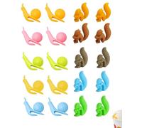 YIPFEN Marcadores de Copas Silicona 20 Piezas Multicolor, Caracoles y Ardillas. Reutilizables para Fiestas, Vinos y Cócteles: ¡Dile adiós a las confusiones!