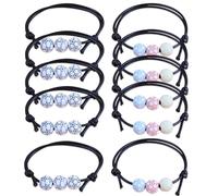 YIPFEN Pack de 12 Pulseras de Amistad de Fútbol con Cuentas, Cordón de Cera Ajustable para Niños y Adultos, Accesorios de Fan para Partidos y Fiestas