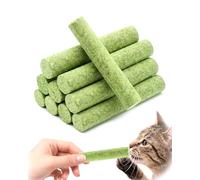 YIPFEN Palos Hierba Gatera 10 Pcs Liofilizados con Catnip para Dientes y Bolas de Pelo. Snack Masticable Natural que Reduce Placa y Promueve Digestión Saludable para Gatos.