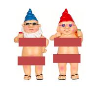 YIPFEN Par de Enanos de Jardín Nudistas Hombre Mujer - Estatuas Divertidas y Originales para Decoración Exterior, Regalo Único