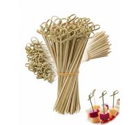YIPFEN Pinchos de Madera, Pack de 100 Uds, Punta Afilada y Acabado Liso, Palitos Naturales Ideales para Mantener Fresca la Fruta, Cócteles, Picoteo, Catering y Fiestas