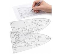 YIPFEN Plantilla de Cosenos - Pack de 2 reglas de precisión para dibujo técnico, geometría y matemáticas. Ideal para trazar curvas complejas y funciones con exactitud profesional.
