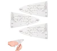 YIPFEN Reglas de parábola 3 piezas matemáticas, reglas curvas transparentes con seno, coseno y tangente, plantillas de dibujo parabólico para estudiantes, profesores, oficina y dibujo técnico