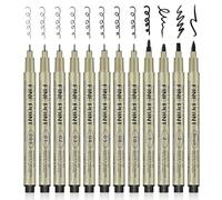 YIPFEN Rotuladores Fineliner Negros, 12 Unidades. Tinta China Resistente al Agua para Dibujo, Ilustración y Bocetos Precisos.