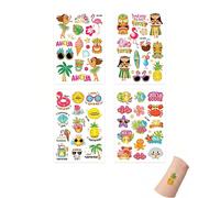 YIPFEN Tatuajes Temporales Hawái, 1 Juego de 4 Hojas, Tinta Hipoalergénica y Resistente al Agua, Larga Duración sin Irritación, Ideal para Surf y Beach Party