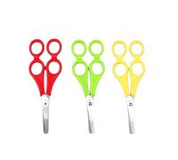 YIPFEN Tijeras de Aprendizaje para Niños, Set de 3 (Rojo, Amarillo, Verde), Doble Mango 4 Agujeros, Ideal para Terapia Ocupacional y Motricidad Fina.