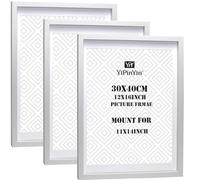 YiPinYin Portarretratos blancos de 30 x 40 pulgadas, paquete de 3 unidades | Marcos de póster de galería en caja, marco de fotos de 12 x 16 pulgadas, ideal para bodas, graduaciones