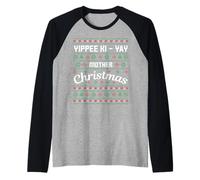 Yippee Ki-Yay Madre Navidad Suéter Feo Diseño Camiseta Manga Raglan